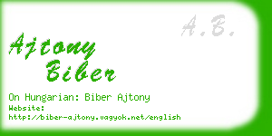 ajtony biber business card